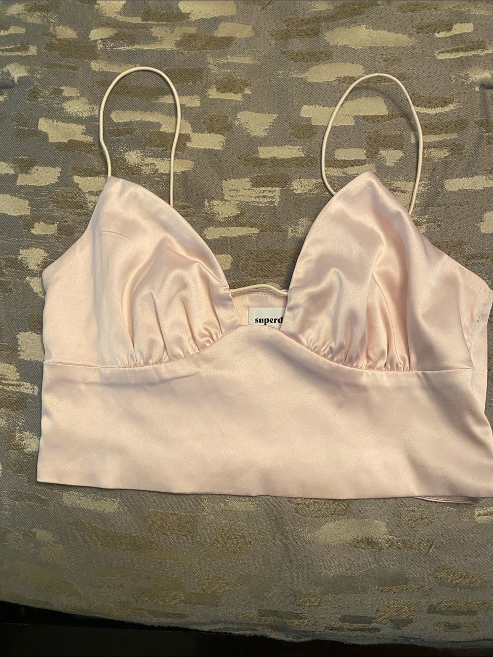 superdown Light Blush Satin Bralette Top